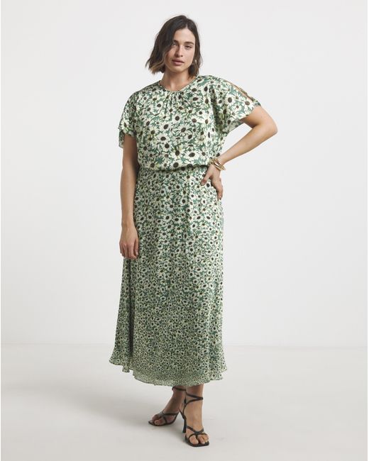 Joanna Hope Green Split Sleeve Maxi Dress