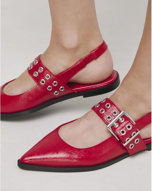 Simply Be Blue Hardware Mary Jane Slingback Shoe Exwide