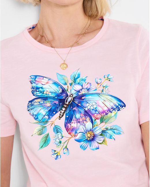 Joe Browns White Jb Beautiful Butterfly Graphic Tee