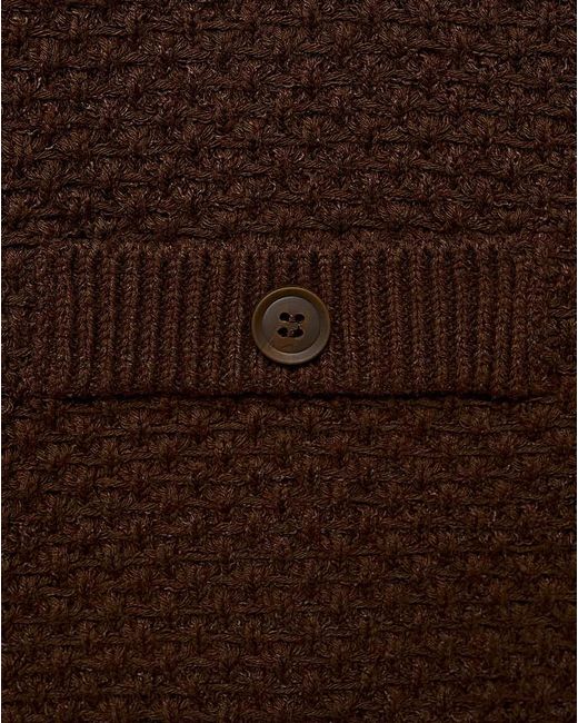 Mango Blue Polo Neck Knitted Choco Jacket