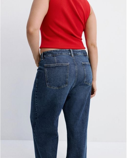 Mango Red Catherin Culotte High-Rise Jeans