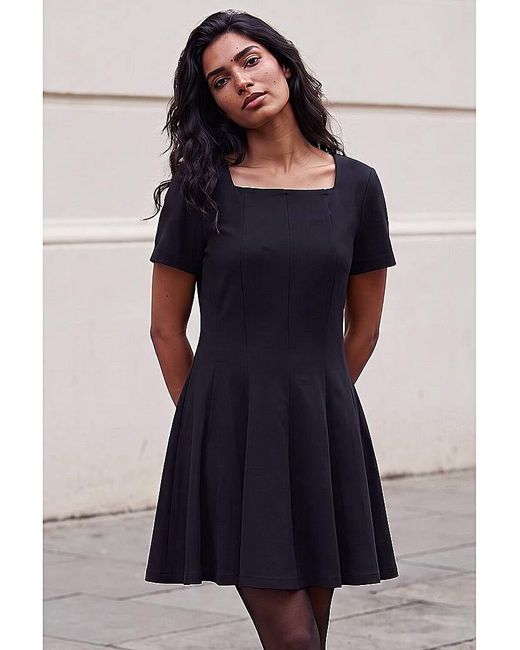 Roman Blue Roman Square Neck Panel Dress