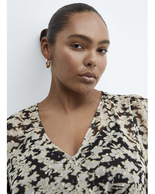 Mango White Floral Print Midi Dress