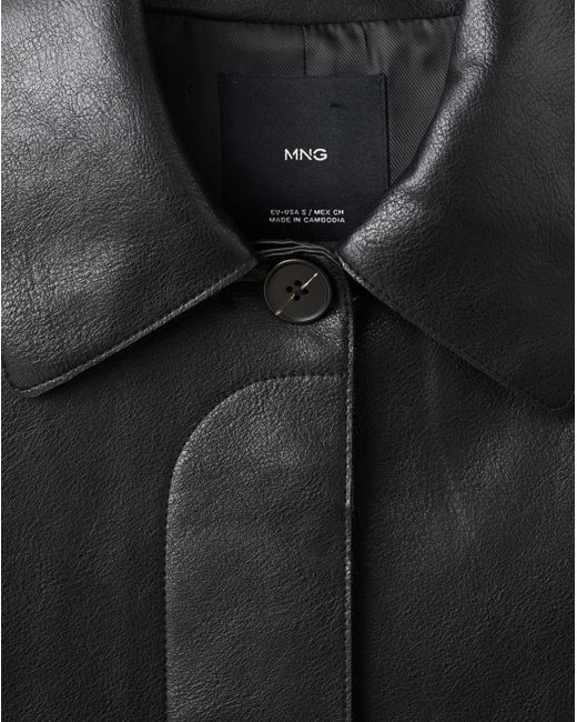 Mango Black Faux Leather Jacket