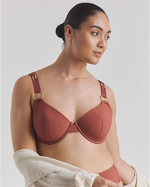 Figleaves Brown Macrame Underwired Bikini Top