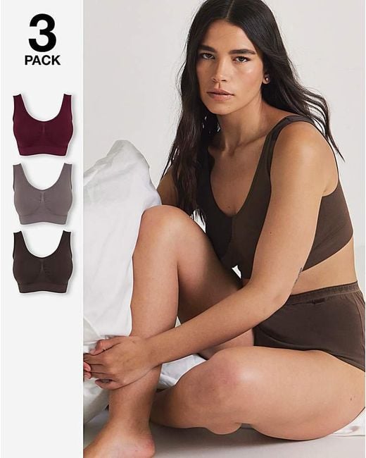 Pretty Secrets Brown 3 Pack Comfort Tops