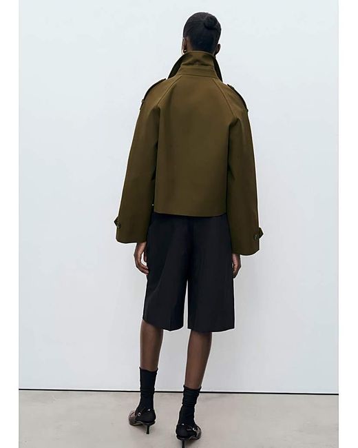 Mango Green Cropped Trenchcoat