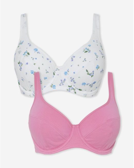 Slimma Multicolor 2 Pack Cotton Full Cup Bras