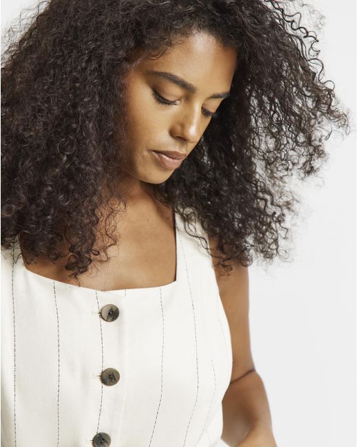 Simply Be Blue Linen Look Tailored Dress