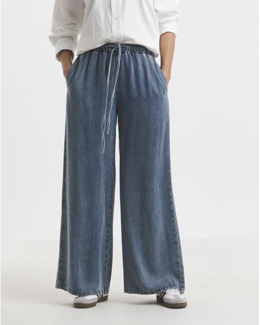 Simply Be Blue Denim Lyocell Tie Front Jean