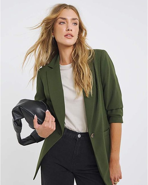 Simply Be Green Single Breasted Blazer