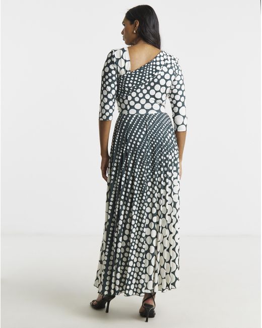 Joanna Hope White Pleated Jersey Dress