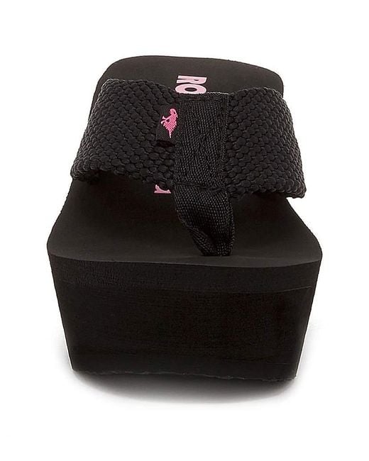 Rocket Dog Black Toe Post Wedge Sandals