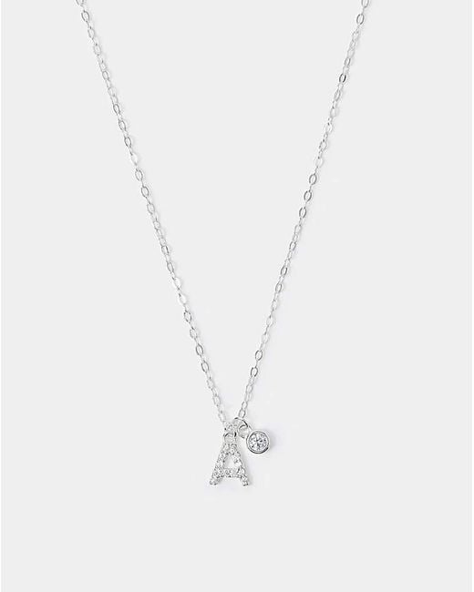Accessorize White St Initial Necklace