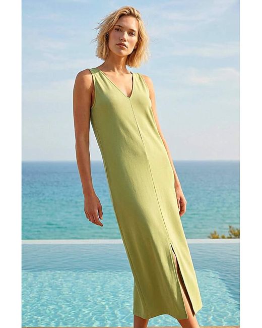 Roman Blue Roman Soft Pique Stretch Midi Dress