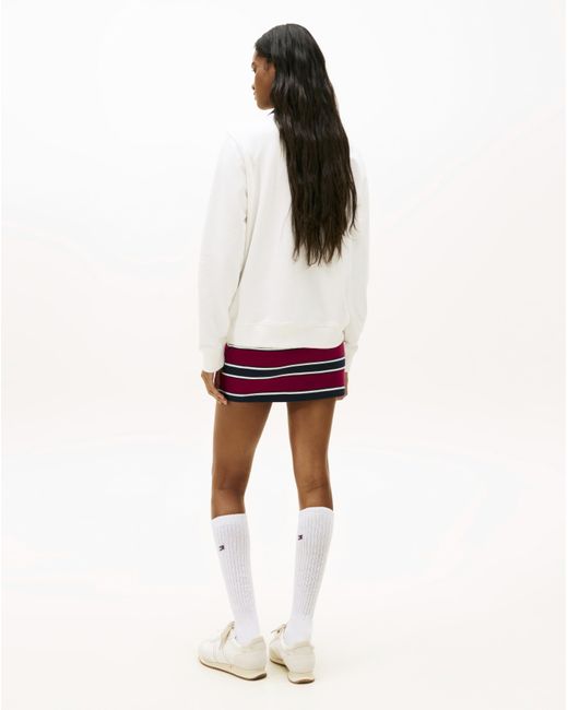 Tommy Hilfiger White Logo Crew Sweatshirt