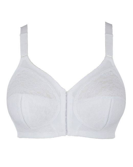Pretty Secrets White Dotty Front Fastening Midi Bra