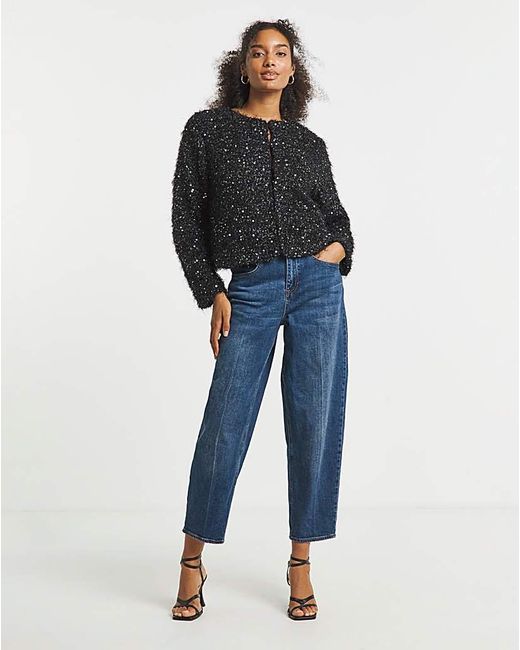 Joanna Hope Black Sequin Jacket