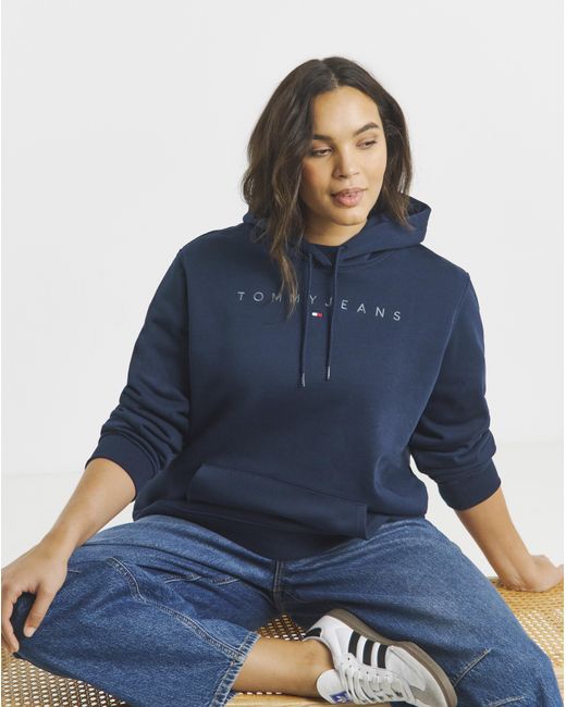 Tommy Hilfiger Blue Tonal Linear Hoodie