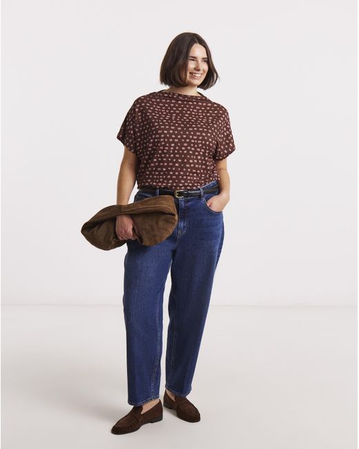Simply Be Blue High Neck Cap Sleeve Mesh Top