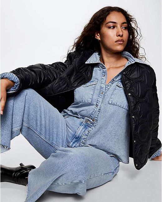 Mango Blue Ultralight Button Down Jacket