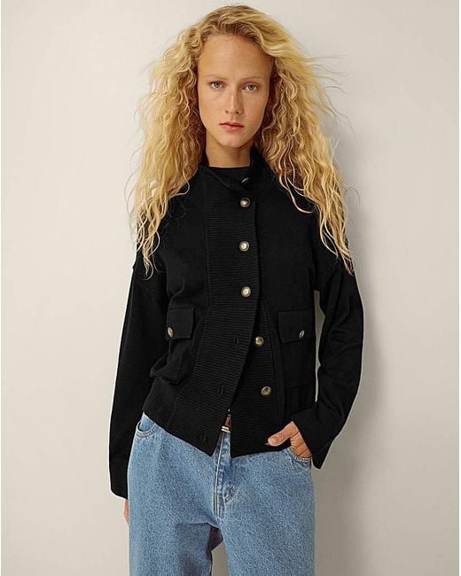 Monsoon Blue Naya High Neck Knitted Jacket