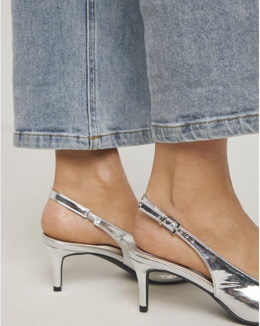 Simply Be Blue Pointed Toe Slingback Exwide