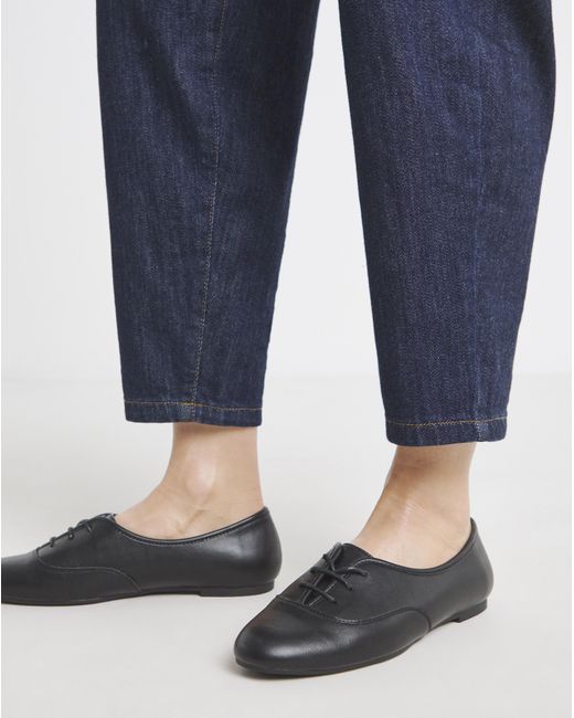 Simply Be Blue Lace Up Ballerina Shoe Extra Wide