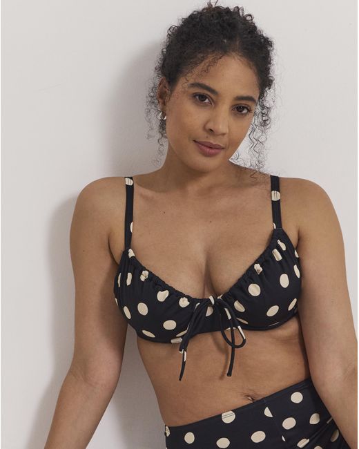Simply Be Black Ruched Underwired Bikini Top