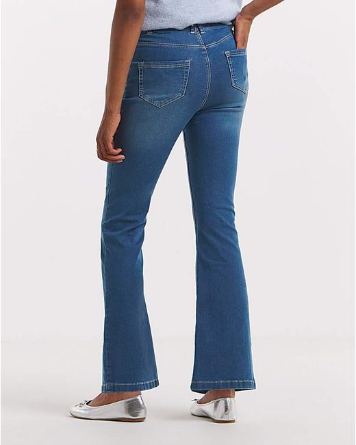 Simply Be Blue Flared Pull On Jeggings