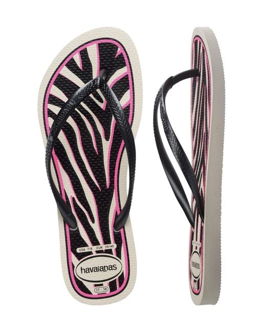 Havaianas White Slim Animal Sandals