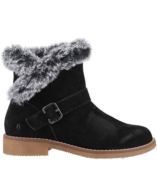 Hush Puppies Black Hannah Wide Fit Boot