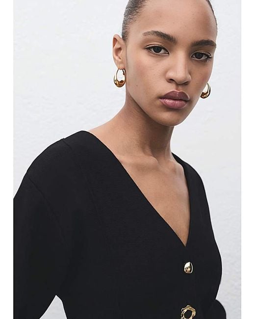 Mango Blue Jacket With Interest Button Detail