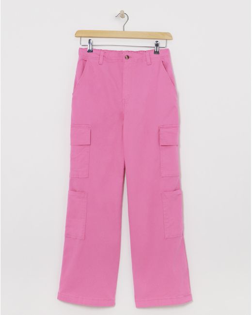 Simply Be Pink Double Pocket Cargo Trouser