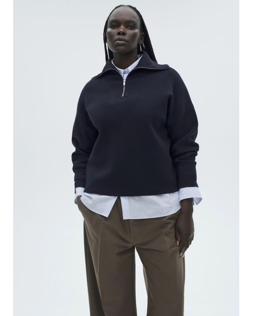 Mango Blue Latitas Zip Up Sweater