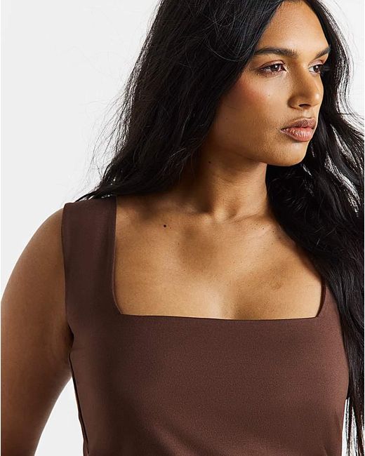 Simply Be Brown Square Neck Vest