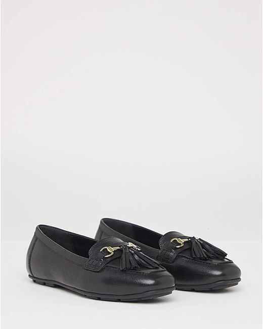 Heavenly Soles Black Leather Driving Moccasin Ex Wide