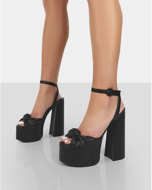 Public Desire Blue Knot On Wide Fit Sandals