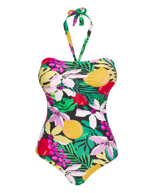 Simply Be White Fruit Bandeau Swimsuit