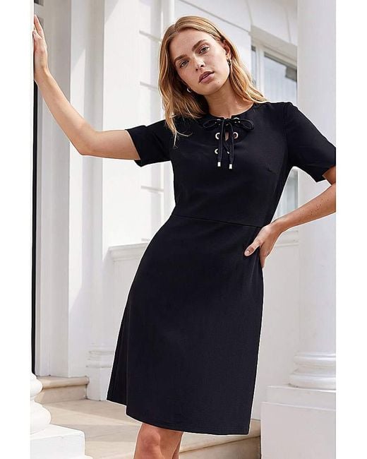 Roman Blue Roman Eyelet Detail Dress