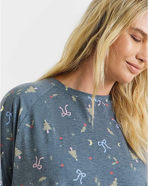 Pretty Secrets Blue Pretty Lounge Pyjama Set