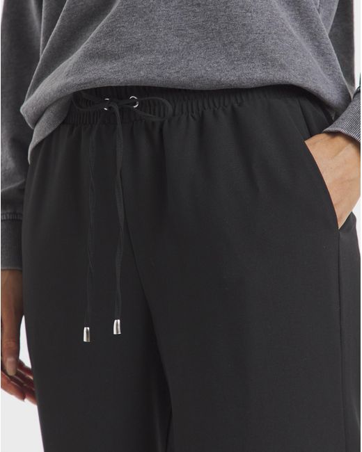 Simply Be Black Drawcord Waist Wide Leg Trousers
