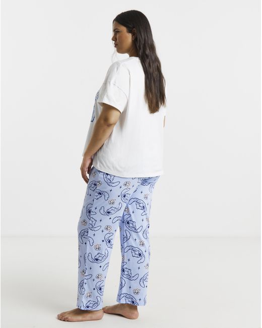 Disney Blue Stitch Snooze Mode Graphic Pyjama Set