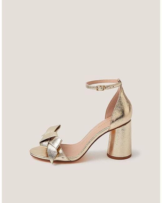 Monsoon Natural Emer Bow Metallic Heels