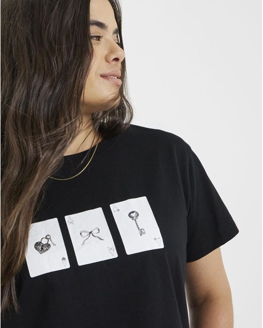 Simply Be Black Playing Cards Graphic T-Shirt