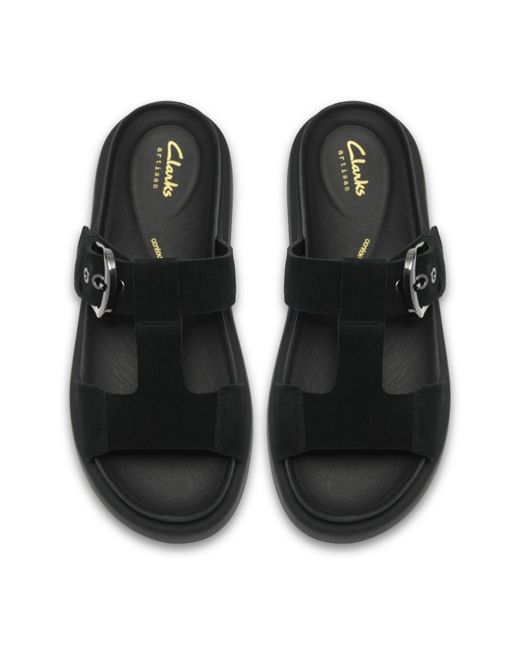 Clarks Black Aristella Leather Sandal D Fit