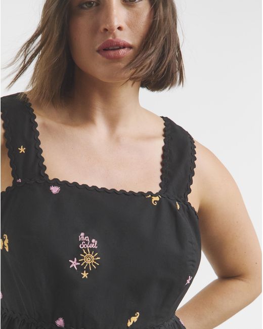 Simply Be Black Embroidered Dress