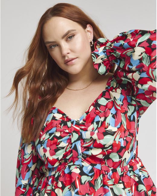 Simply Be Red Bow Front Blouse