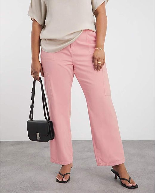 Simply Be Pink Cargo Jeans