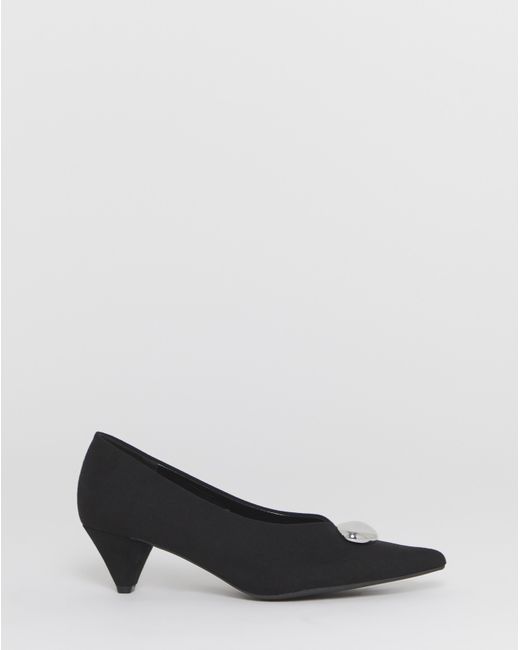 Simply Be Black High Cut Court Shoe Trim Extra Wide